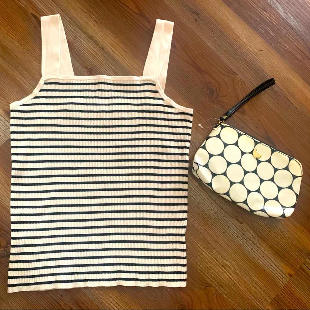 Beach Lunch Lounge knitted silk tank (sz M) & Buxton wristlet purse